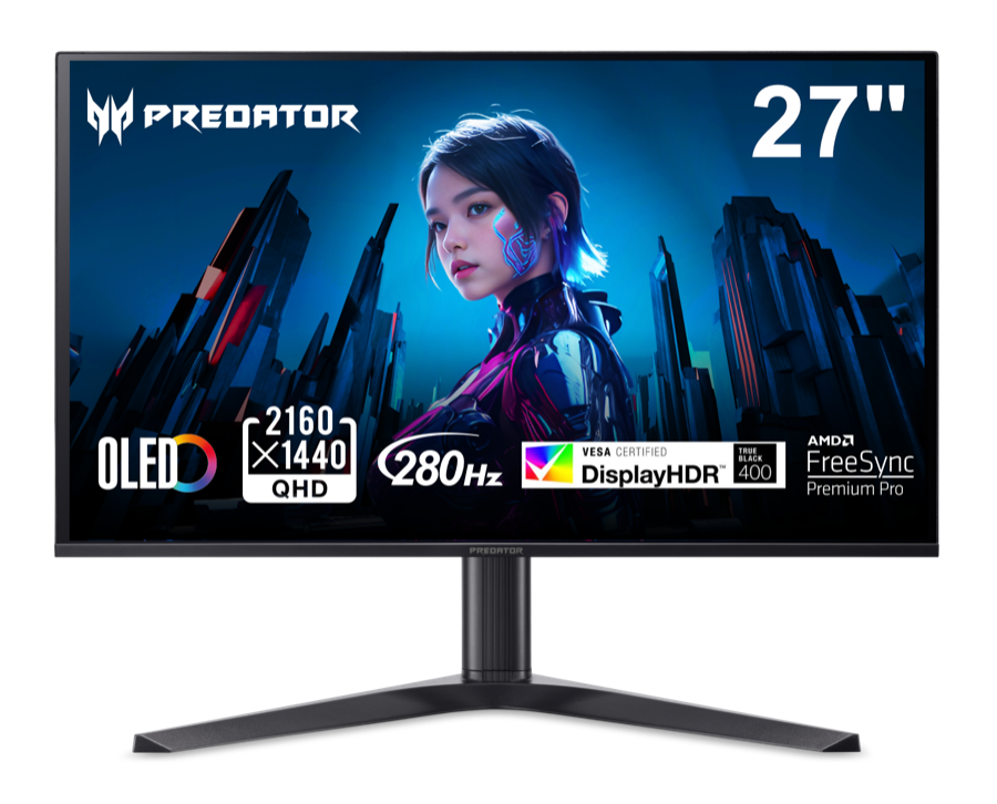 Acer Predator 27" WQHD 2K 1440P 280hz with AMD FreeSync Premium Pro, 0.03ms OLED Gaming Computer Monitor X27U Z1bmiiprx